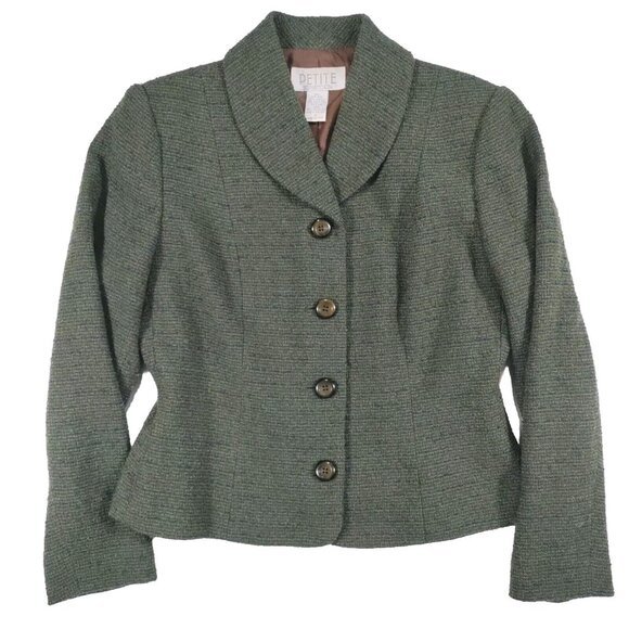 Petite Sophisticate Suit Wool Blend Blazer & Skirt Sexy Librarian Teacher Sz 8 - Picture 2 of 16